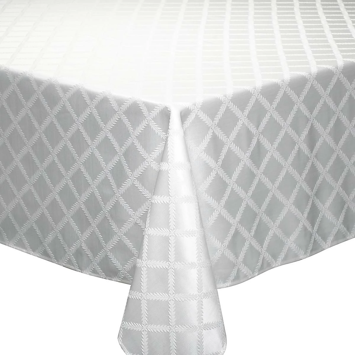 Lenox Table Linens Laurel Leaf White Tablecloth