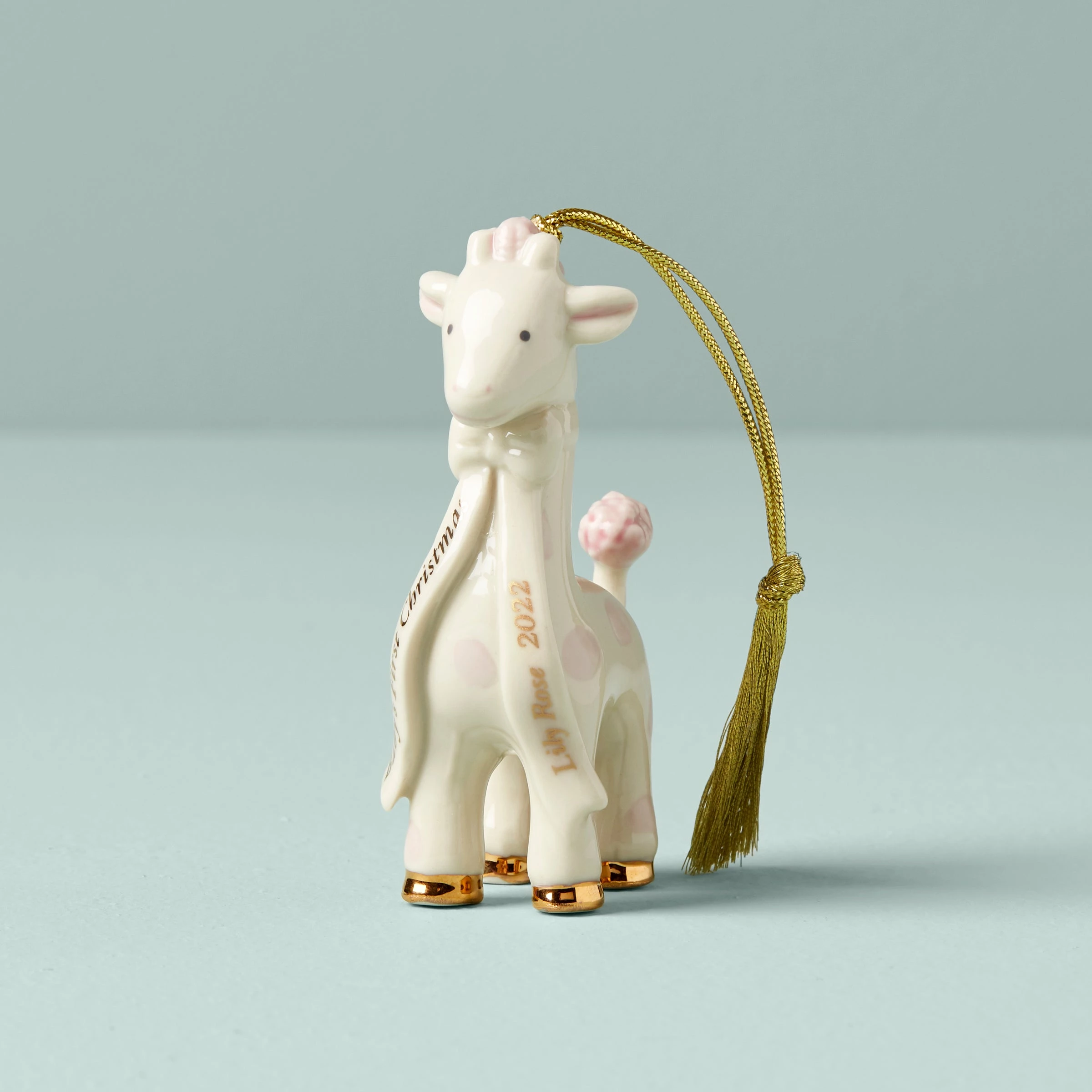 Lenox Pink Giraffe Baby's First Christmas Ornament