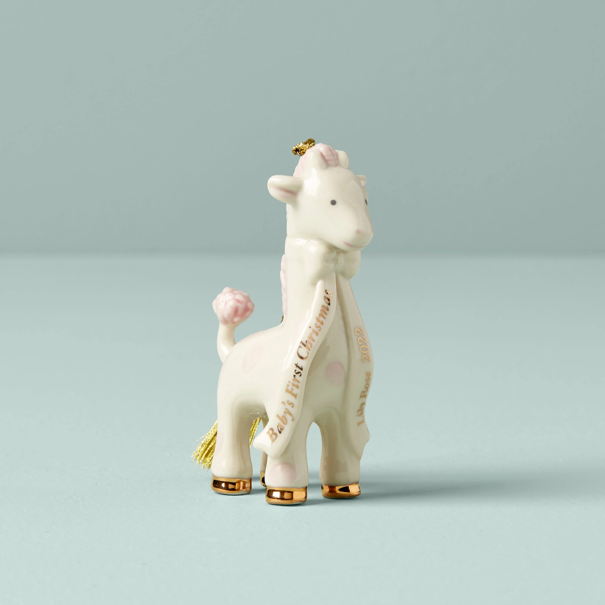Lenox Pink Giraffe Baby's First Christmas Ornament