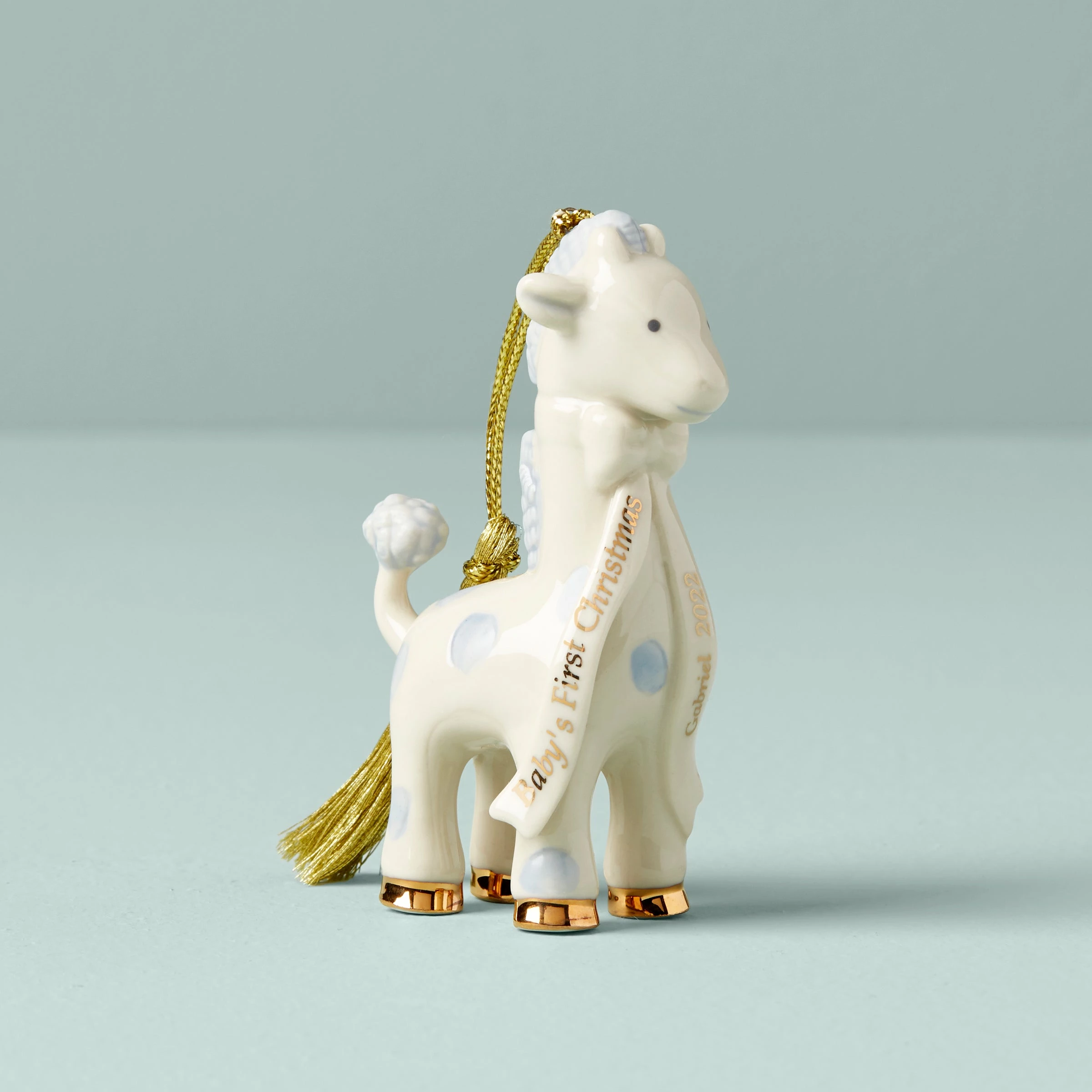 Lenox Personalized Ornaments Blue Baby's First Christmas Giraffe Ornament