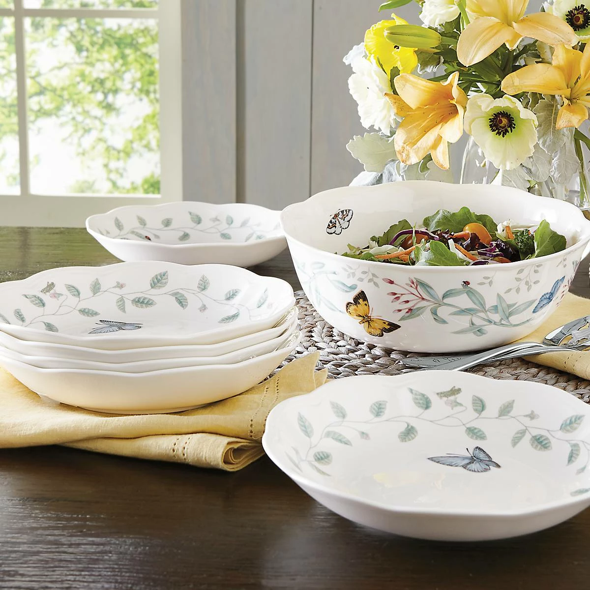 Lenox Butterfly Meadow 7-Piece Bowl Set Dinnerware
