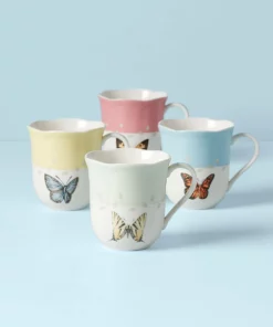 Lenox Butterfly Meadow 4-piece Mug Set Dinnerware