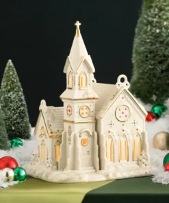 Lenox Mistletoe Park Light-Up Village Church Figurine Home Décor
