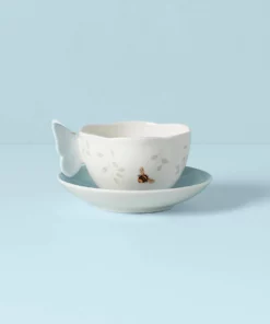 Lenox Butterfly Meadow Figural® Blue Cup And Saucer Dinnerware