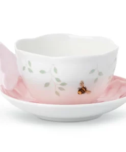 Lenox Butterfly Meadow Figural® Pink Cup And Saucer Dinnerware