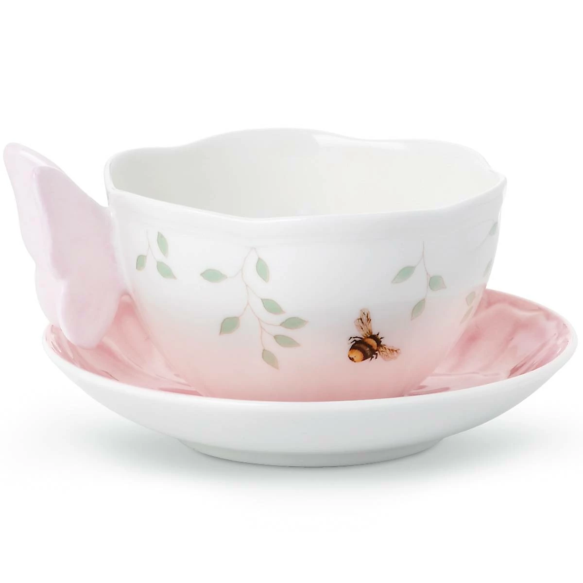 Lenox Butterfly Meadow Figural® Pink Cup And Saucer Dinnerware