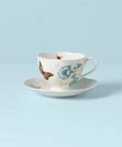 Lenox Dinnerware Butterfly Meadow Monarch Cup And Saucer