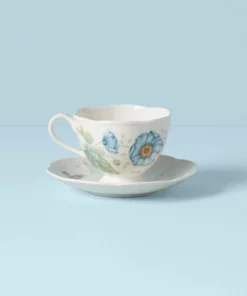 Lenox Dinnerware Butterfly Meadow Monarch Cup And Saucer
