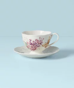 Lenox Butterfly Meadow Orange Sulphur Cup/Saucer