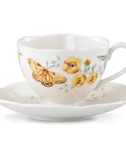 Lenox Dinnerware Butterfly Meadow Fritillary Cup And Saucer