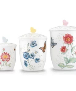 Lenox Dinnerware Butterfly Meadow 3-Piece Canister Set