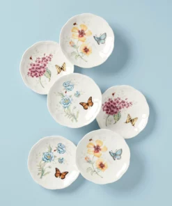 Lenox Dinnerware Butterfly Meadow 6-Piece Tidbit Plate Set