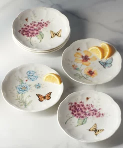 Lenox Dinnerware Butterfly Meadow 6-Piece Tidbit Plate Set