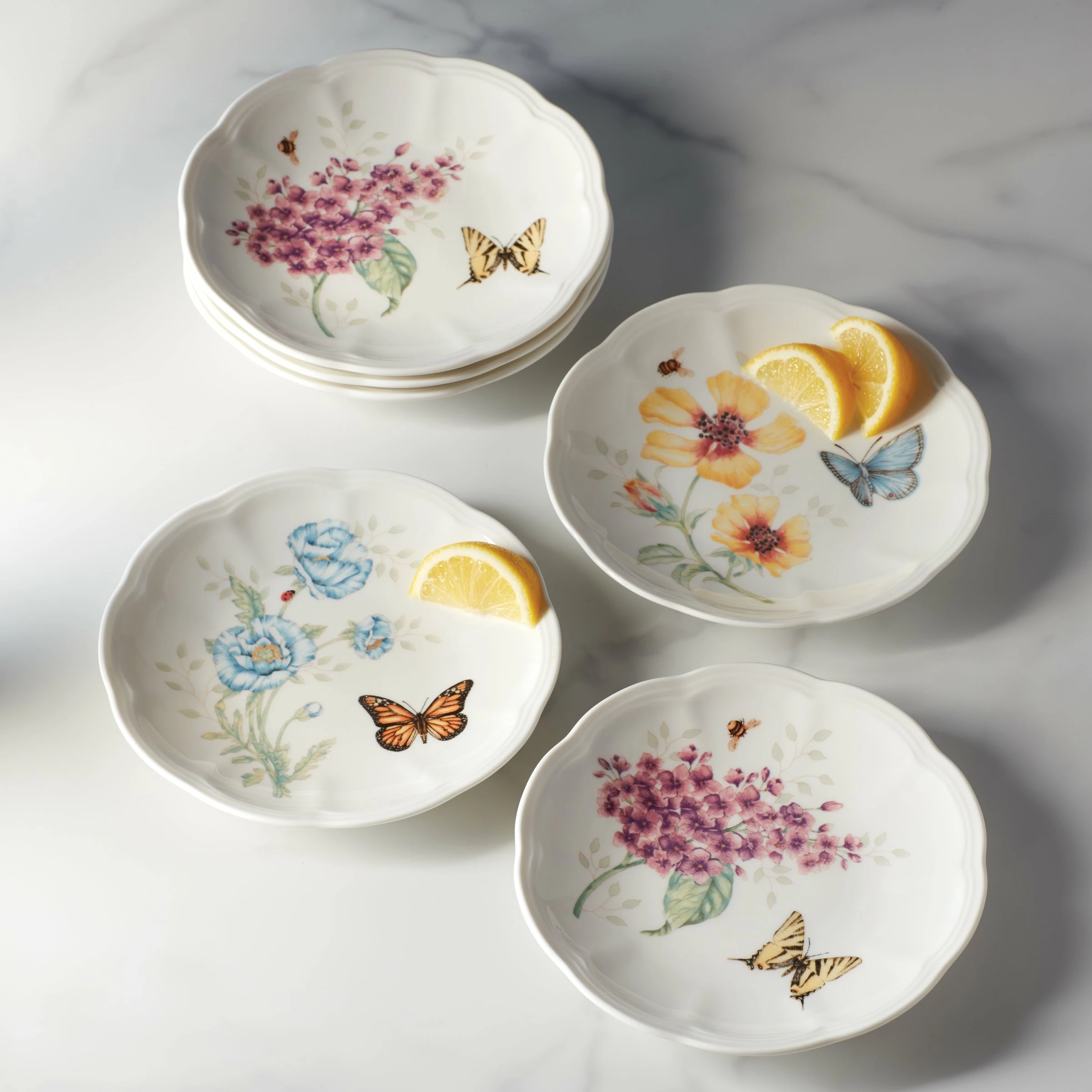 Lenox Dinnerware Butterfly Meadow 6-Piece Tidbit Plate Set