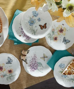 Lenox Dinnerware Butterfly Meadow 6-Piece Tidbit Plate Set
