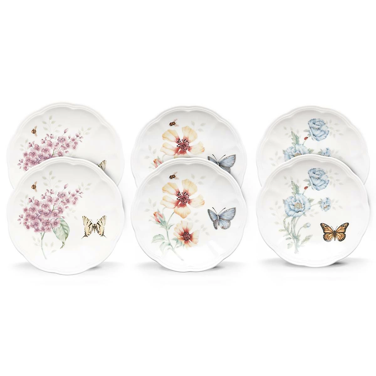 Lenox Dinnerware Butterfly Meadow 6-Piece Tidbit Plate Set