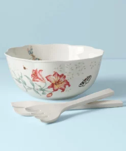 Lenox Dinnerware Butterfly Meadow Salad Bowl & Servers