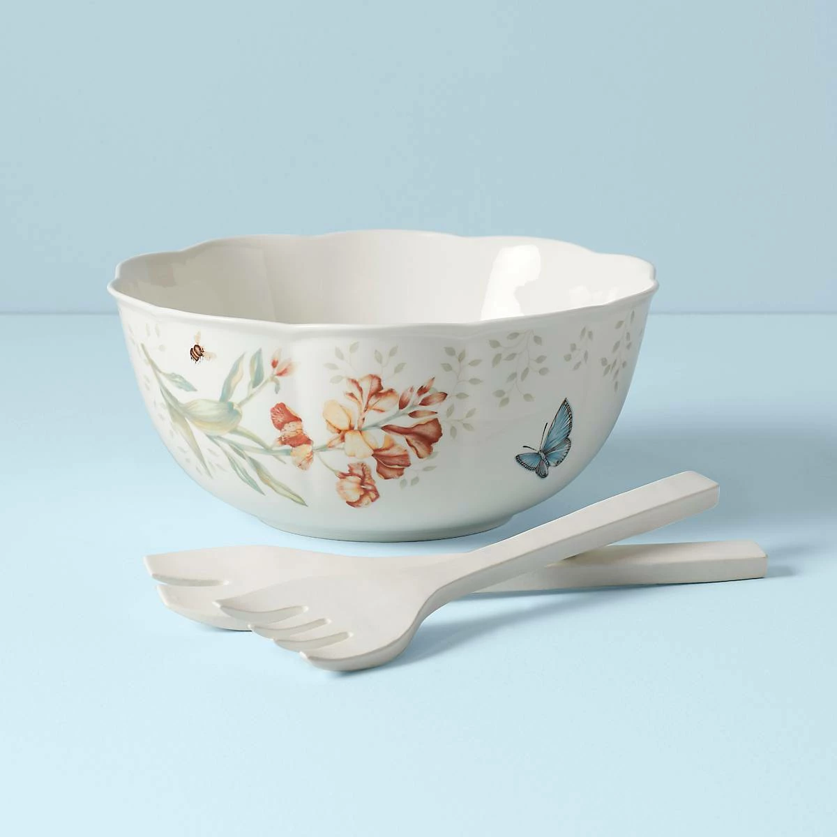 Lenox Dinnerware Butterfly Meadow Salad Bowl & Servers