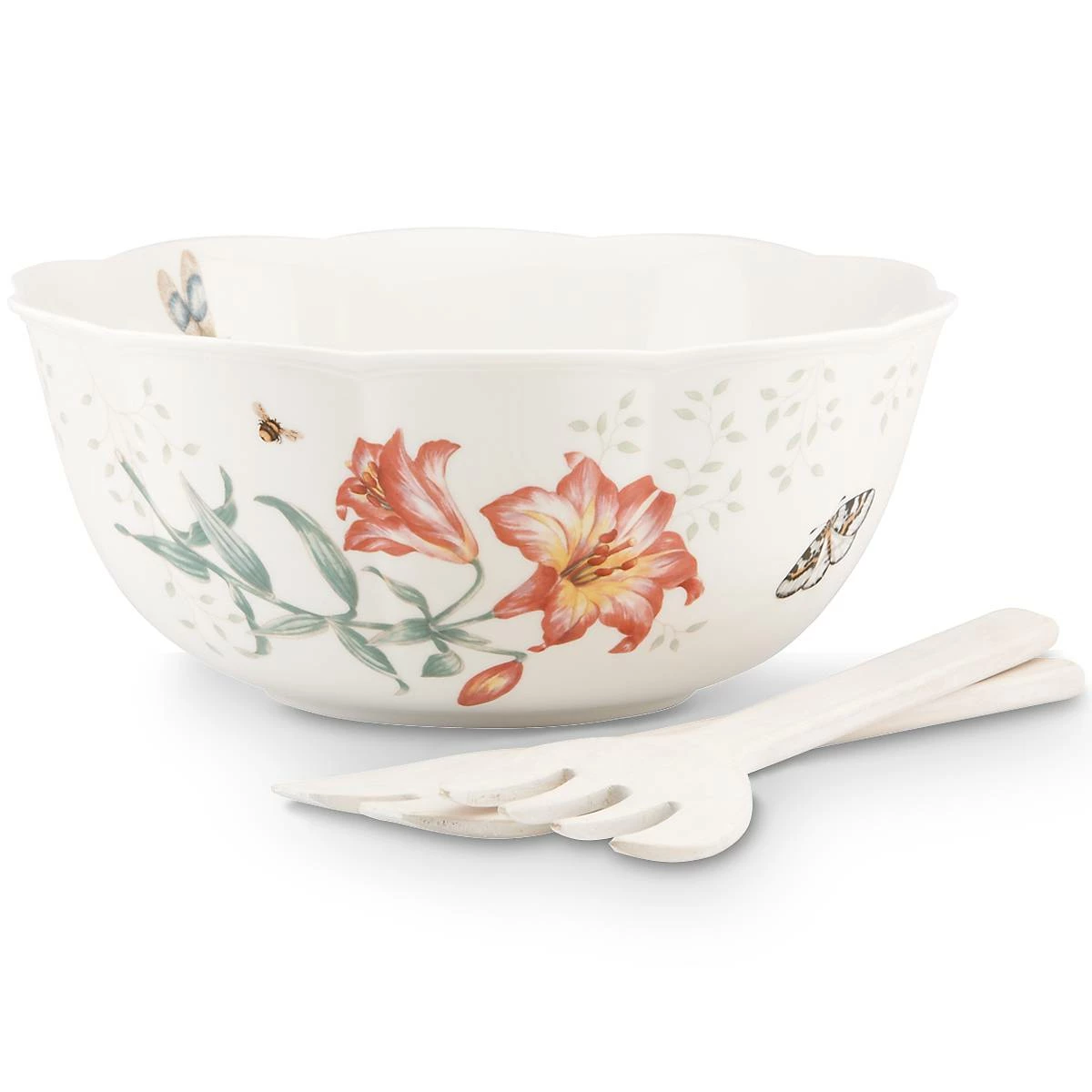 Lenox Dinnerware Butterfly Meadow Salad Bowl & Servers