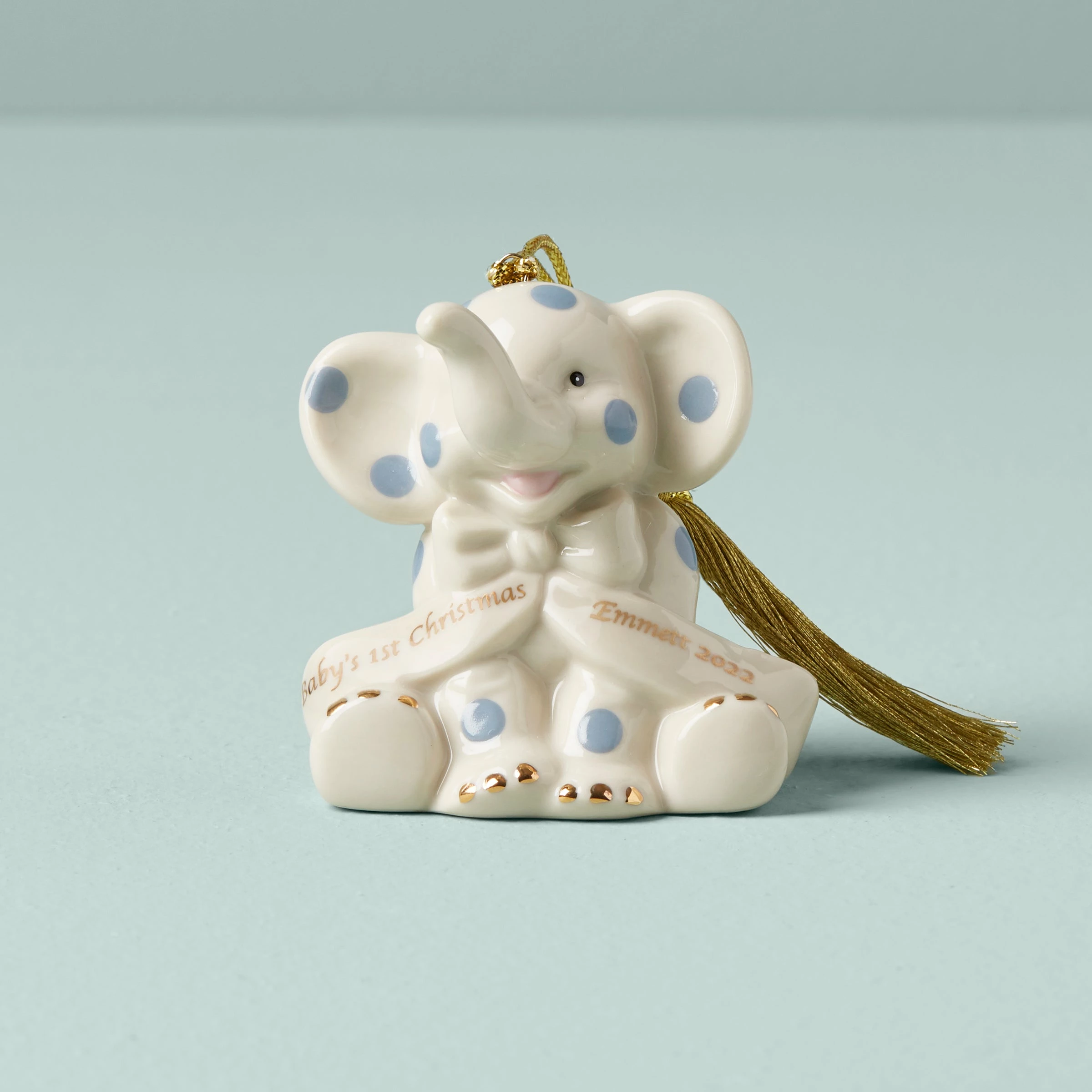 Lenox Baby's First Christmas Blue Elephant Ornament