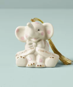 Lenox Baby's First Christmas Pink Elephant Ornament Personalized Ornaments