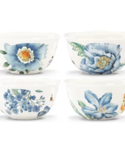 Lenox Butterfly Meadow Blue 4-Piece Dessert Bowl Set Dinnerware