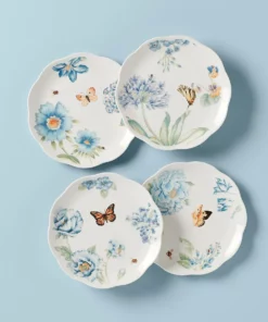 Lenox Dinnerware Butterfly Meadow Blue 4-Piece Dessert Plate Set
