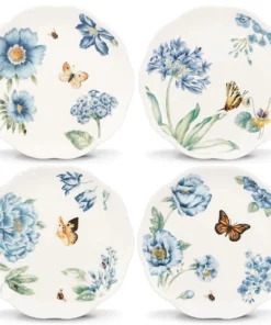 Lenox Dinnerware Butterfly Meadow Blue 4-Piece Dessert Plate Set