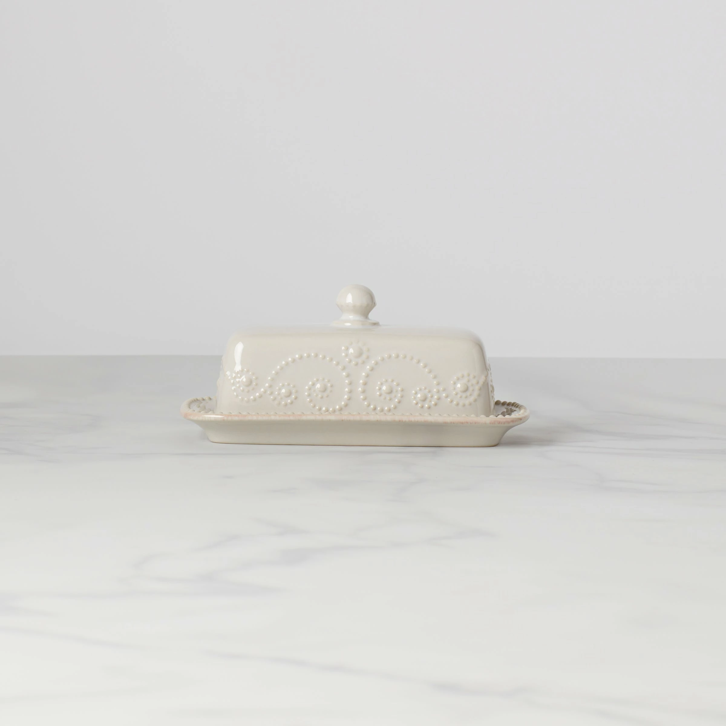 Lenox French Perle White™ Covered Butter Dish