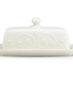 Lenox French Perle White™ Covered Butter Dish