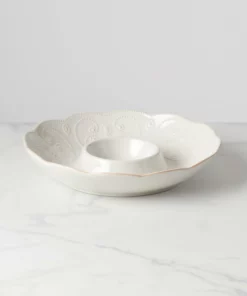 Lenox French Perle Whiteâ„¢ Chip And Dip Tray Dinnerware