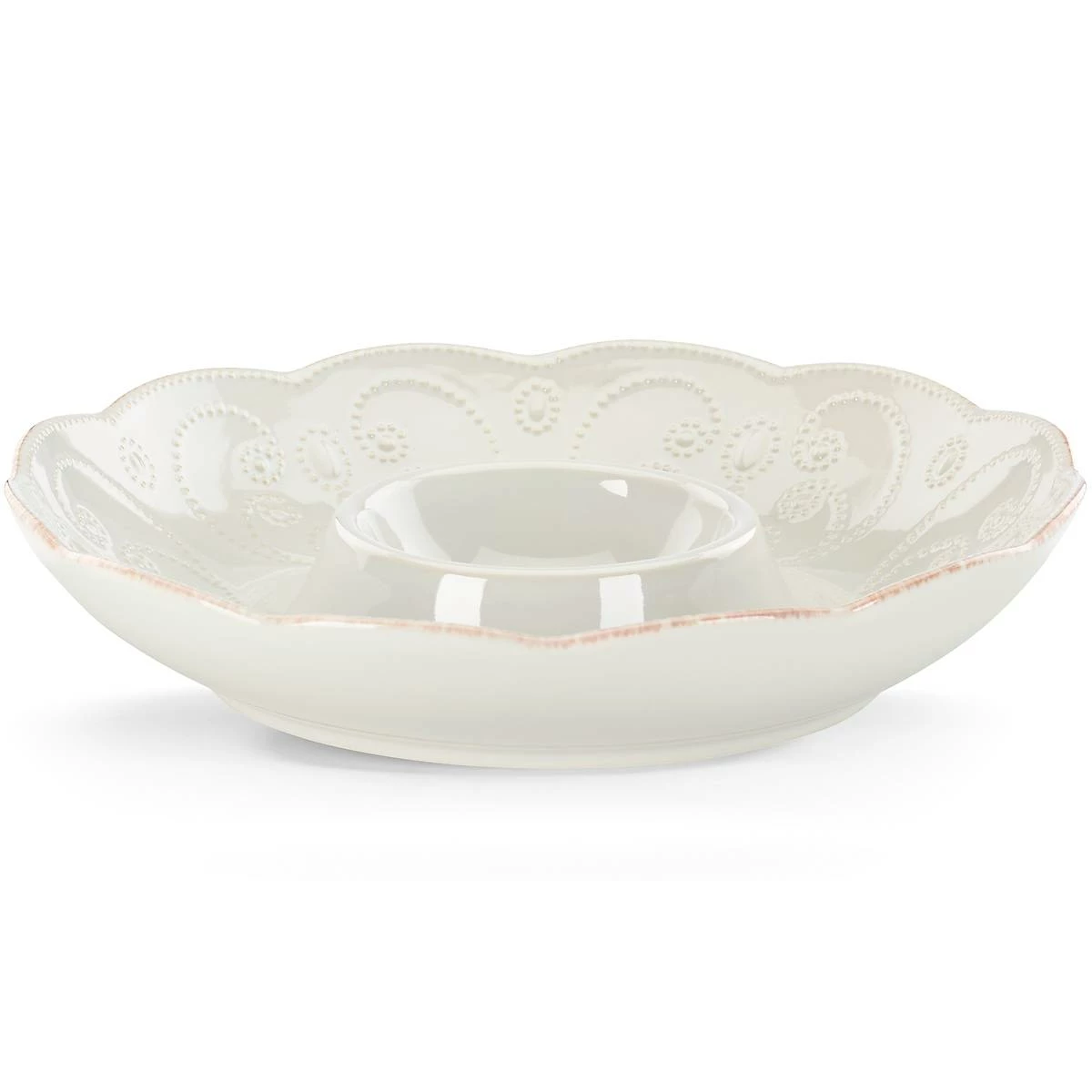 Lenox French Perle Whiteâ„¢ Chip And Dip Tray Dinnerware