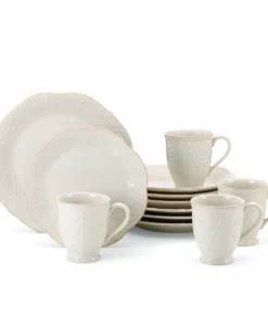 Lenox French Perle 12-Piece Plate & Mug Dinnerware Set