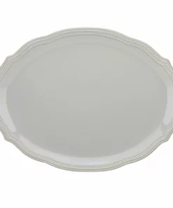 Lenox Dinnerware French Perle Bead Grey Platter