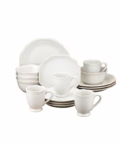 Lenox French Perle Bead White 16-Piece Dinnerware Set