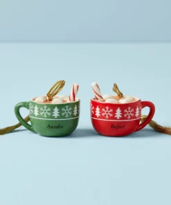 Lenox Forever Friends Hot Cocoa Mug 2-Piece Ornament Set
