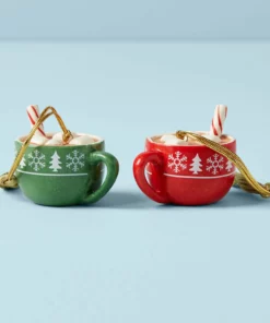 Lenox Forever Friends Hot Cocoa Mug 2-Piece Ornament Set
