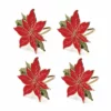 Lenox Poinsettia 4-Piece Napkin Ring Set