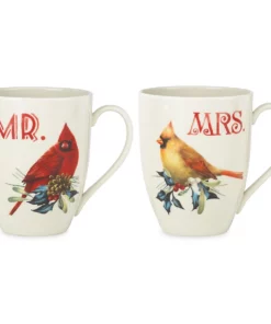 Lenox Winter Greeting® 2-piece Mr & Mrs Mug Set Dinnerware