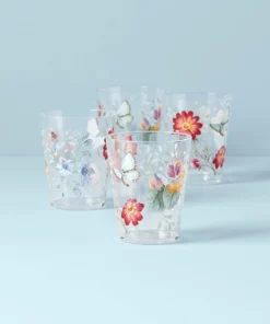 Lenox Drinkware Butterfly Meadow Acrylic Double Old Fashioned Set