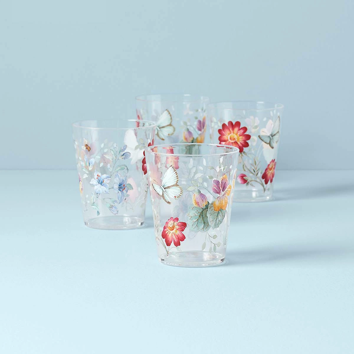 Lenox Drinkware Butterfly Meadow Acrylic Double Old Fashioned Set