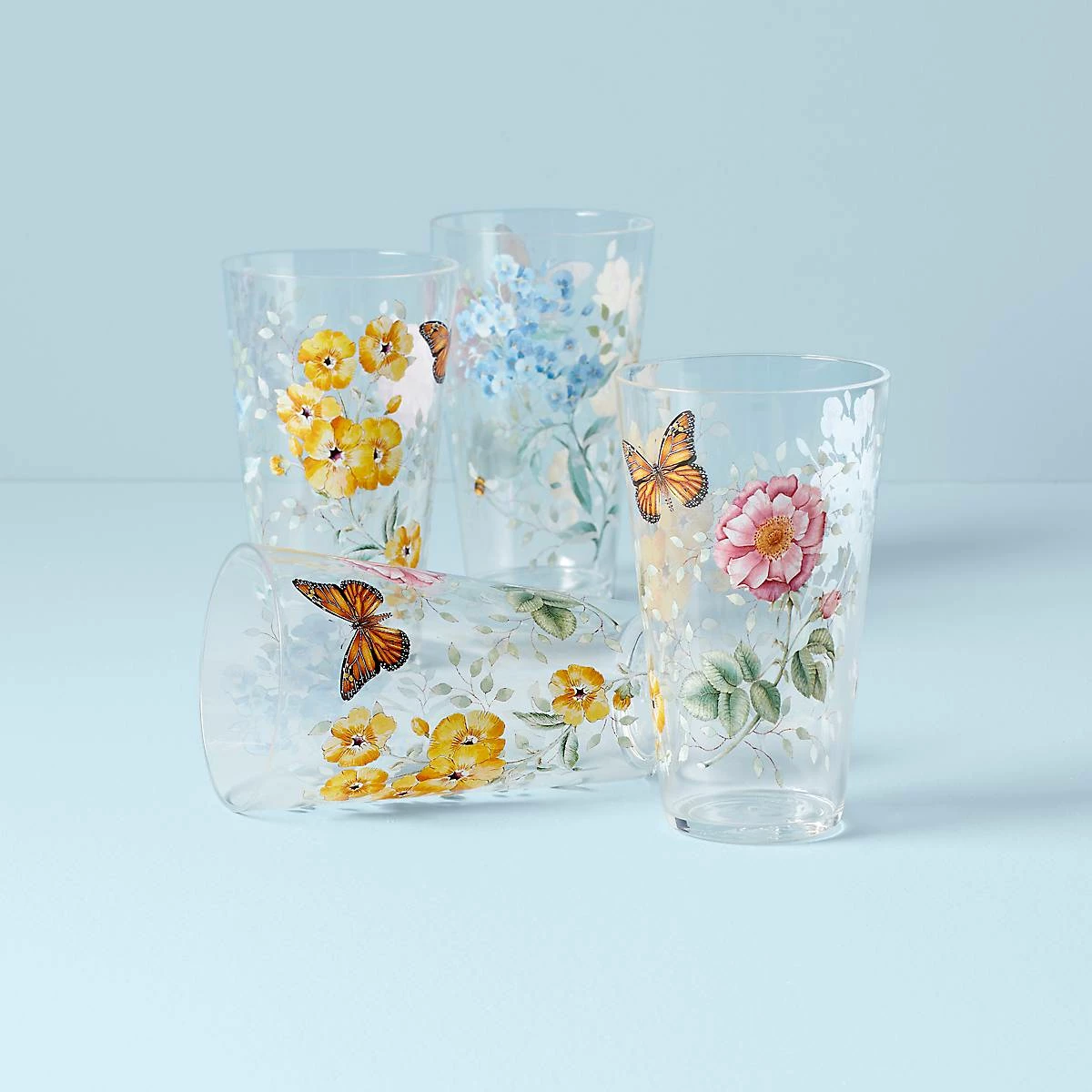 Lenox Butterfly Meadow Acrylic 4-Piece Highball Glass Se Drinkware