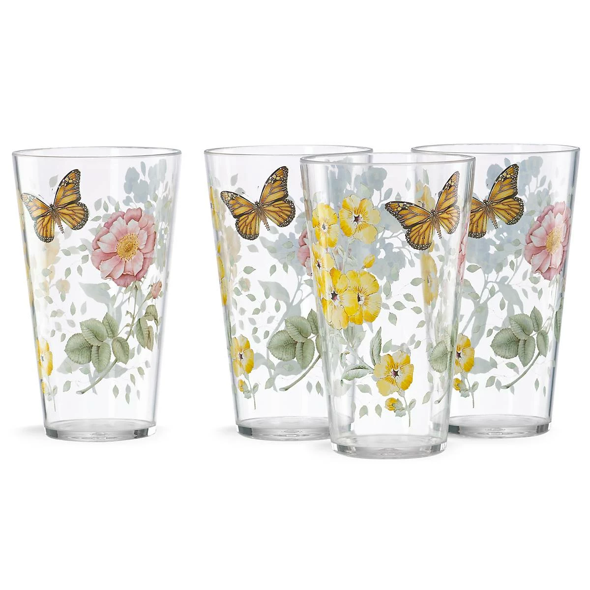 Lenox Butterfly Meadow Acrylic 4-Piece Highball Glass Se Drinkware