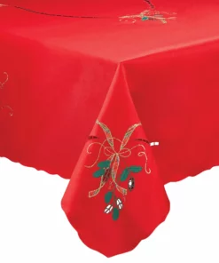 Lenox Table Linens Holiday Nouveau Red Tablecloth