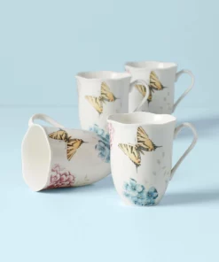 Lenox Butterfly Meadow Hydrangea 4-piece Mug Set