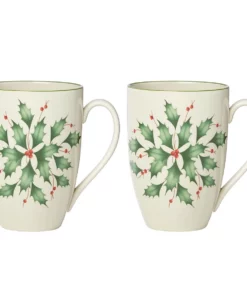 Lenox Hosting The Holidays™ 2-piece Holly Mug Set
