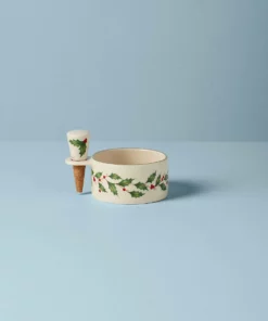 Lenox Accessories Hosting The Holidays Wine Coaster & Stopper Set