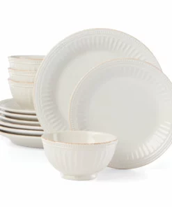Lenox Dinnerware French Perle Groove 12-Piece Plate & Bowl Set