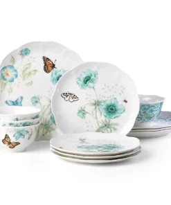 Lenox Butterfly Meadow Turquoise 12-pc Dinnerware Set