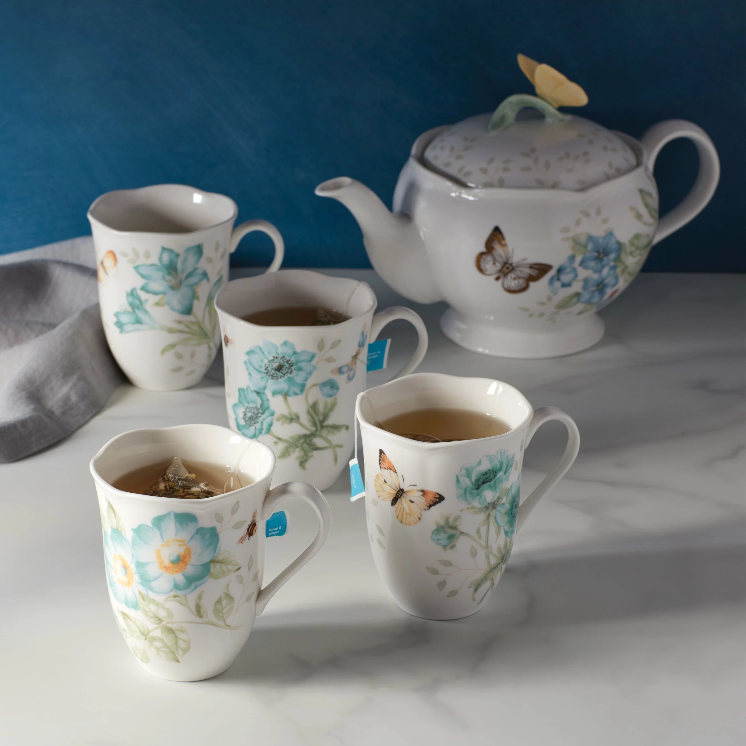 Lenox Butterfly Meadow Turquoise 4-piece Mug Set